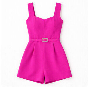Generation Love alexandra Romper Magenta Crepe belted size 10 NWT hot pants pink